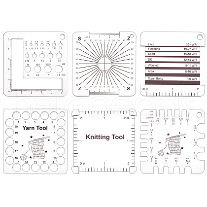 BENECREAT 1 Set Acrylic Knitting Rulers DIY-BC0012-73-1