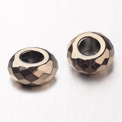Electroplate Non-magnetic Synthetic Hematite European Beads G-F300-53-06-1