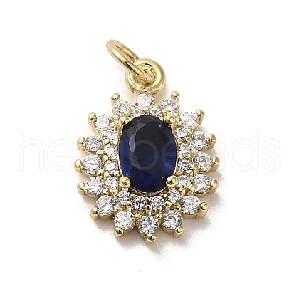 Brass Micro Pave Cubic Zirconia Pendants KK-E092-29G-03-1