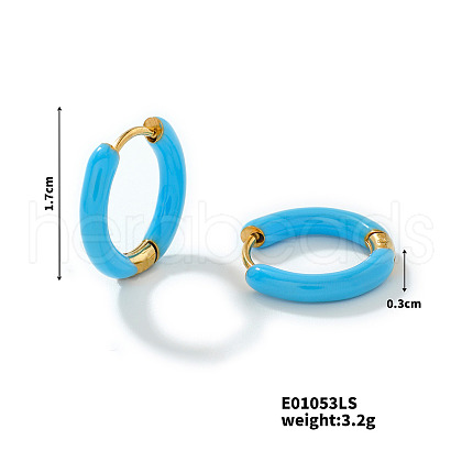 Elegant Brass Enamel Hoop Earrings WO3683-7-1