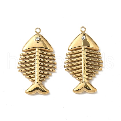 304 Stainless Steel Rhinestone Pendants STAS-V015-02G-1