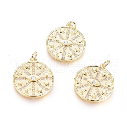Brass Micro Pave Cubic Zirconia Pendants ZIRC-G166-24G-1