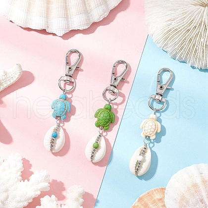 3Pcs Natural Cowrie Shell Pendant Decorations HJEW-JM03316-1