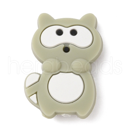 Raccoon Silicone Beads SIL-WH0002-84B-1