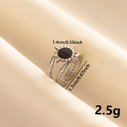 Stylish Sun Enamel Open Cuff Ring CL1011-1-1