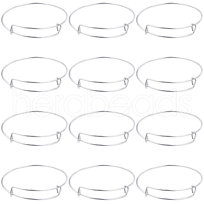 SUNNYCLUE 12Pcs Steel Adjustable Bangle Making AJEW-SC0002-98MS-1