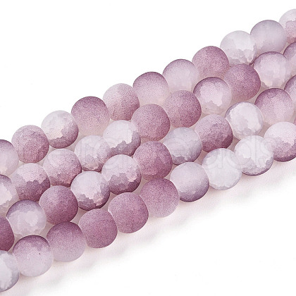 Crackle Glass Beads Strands GLAA-N009-8mm-05-1