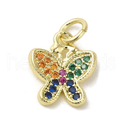 Real 18K Gold Plated Brass Pave Cubic Zirconia Pendants KK-M283-11I-02-1