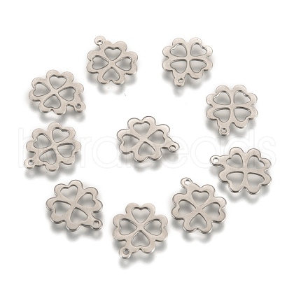 Tarnish Resistant 304 Stainless Steel Clover Charms Pendants X-STAS-M004-01-1