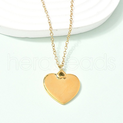 304 Stainless Steel Pendant Necklaces for Women NJEW-U040-02C-G-1