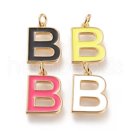 Brass Enamel Pendants KK-R139-B-1