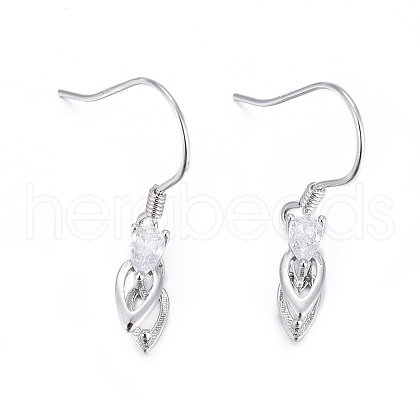 Rhodium Plated 925 Sterling Silver Earring Findings STER-F048-47P-1