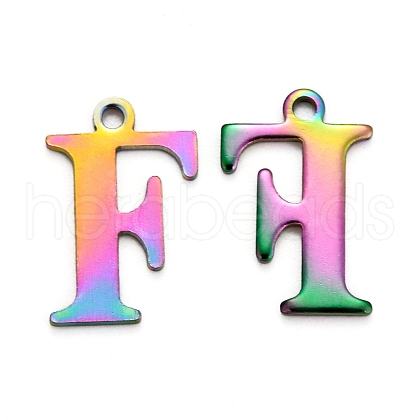 Ion Plating(IP) 304 Stainless Steel Alphabet Charms STAS-H122-F-M-1