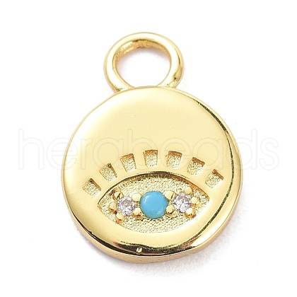 Brass Micro Pave Cubic Zirconia Pendants ZIRC-P085-17G-1
