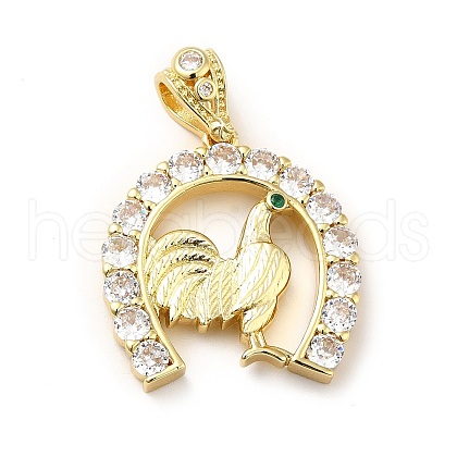 Brass Micro Pave Cubic Zirconia Pendants KK-H433-28G-1