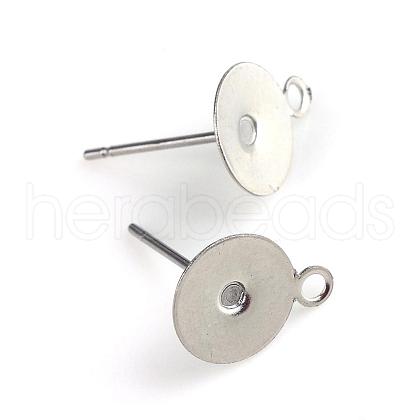304 Stainless Steel Stud Earring Settings STAS-T003-6mm-1