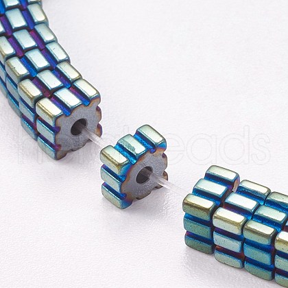 Electroplated Non-magnetic Synthetic Hematite Beads Strands G-P367-D01-1