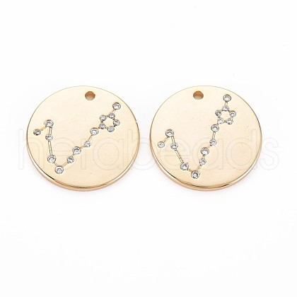 Brass Micro Pave Clear Cubic Zirconia Pendants KK-S364-093-1