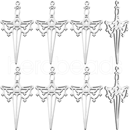 Beebeecraft 12Pcs 201 Stainless Steel Pendant STAS-BBC0005-37-1