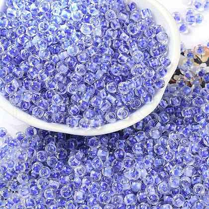 Transparent Inside Colours Glass Seed Beads SEED-A032-04F-1