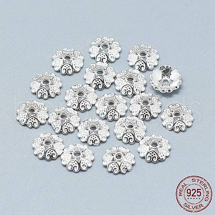 925 Sterling Silver Bead Caps X-STER-T002-87S-1