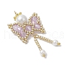 Glass Seed Beaded Butterfly Pendants PALLOY-MZ00649-04-3