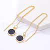 Stainless Steel Flat Round Tassel Ear Thread CS8373-2