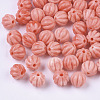 Synthetic Coral Corrugated Melon Beads CORA-R017-05-1
