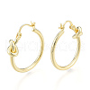 Brass Knot Hoop Earrings for Women EJEW-N011-113-1