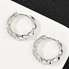 Twist Brass Clear Cubic Zirconia Hoop Earrings EJEW-Q016-19P-5
