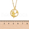 Brass & Acrylic Greek goddess Flat Round Pendant Necklaces NJEW-R018-01G-6