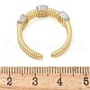 Brass Micro Pave Clear Cubic Zirconia Cuff Finger Rings for Women RJEW-B112-09GP-5