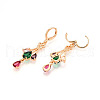 Brass Micro Pave Cubic Zirconia Leverback Earrings EJEW-N058-03G-3