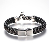 Men's Braided Leather Cord Bracelets BJEW-H559-10C-3