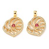 Brass Micro Pave Cubic Zirconia Pendants KK-Q809-04G-1