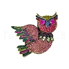 Owl Alloy Rhinestone Brooches PW-WG13AF2-01-5