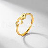 925 Sterling Silver Double Heart Letter J Finger Rings for Women FH5526-1