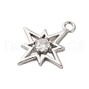 Brass Pave Clear Cubic Zirconia Pendants KK-V016-19P-2