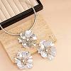 Flower Alloy Pendant Necklaces & Stud Earring Sets for Women FS-WGCE08A-01-1