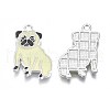 Rack Plating Alloy Enamel Pendants PALLOY-T075-158-2
