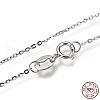 Rhodium Plated 925 Sterling Silver Cable Chain Necklaces NJEW-N0048-46-18-1