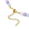 Natural Aquamarine & Rose Quartz & Amethyst Round Beaded Necklaces with 304 Stainless Steel Clasps NJEW-JN04408-5