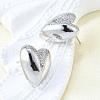Brass Micro Pave Clear Cubic Zirconia Stud Earrings for Women EJEW-F363-06P-5