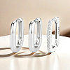 3 Pcs Elegant S925 Sterling Silver Oval Hoop Earrings UJ4417-2-2