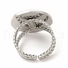 Non-Tarnish 304 Stainless Steel Sun & Moon Planet Open Cuff Ring for Women RJEW-B027-20P-5
