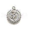 Brass Micro Pave Clear Cubic Zirconia Pendants KK-G530-01A-P-1