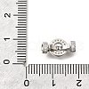 Ring Brass Micro Pave Clear Cubic Zirconia Fold Over Clasps KK-V008-21P-3