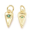 Brass Micro Pave Cubic Zirconia Pendants KK-P187-15B-G-2