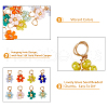 DICOSMETIC 80Pcs 8 Color Glass Seed Beaded Flower Charms FIND-DC0003-64-6
