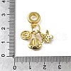 Brass Micro Pave Cubic Zirconia European Dangle Charms KK-Z102-21G-3